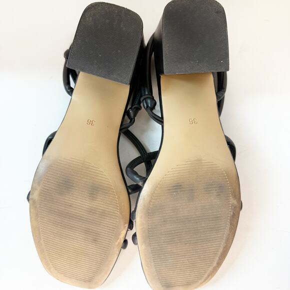 H&M Black Strappy Block Heel Sandals Size 5 - Picture 5 of 5